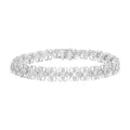 Tennis Silver 2-Row cttw (I-J, Heart Round-cut Bracelet Sterling .925 1.0 - Diamond I2-I3) Link 7"