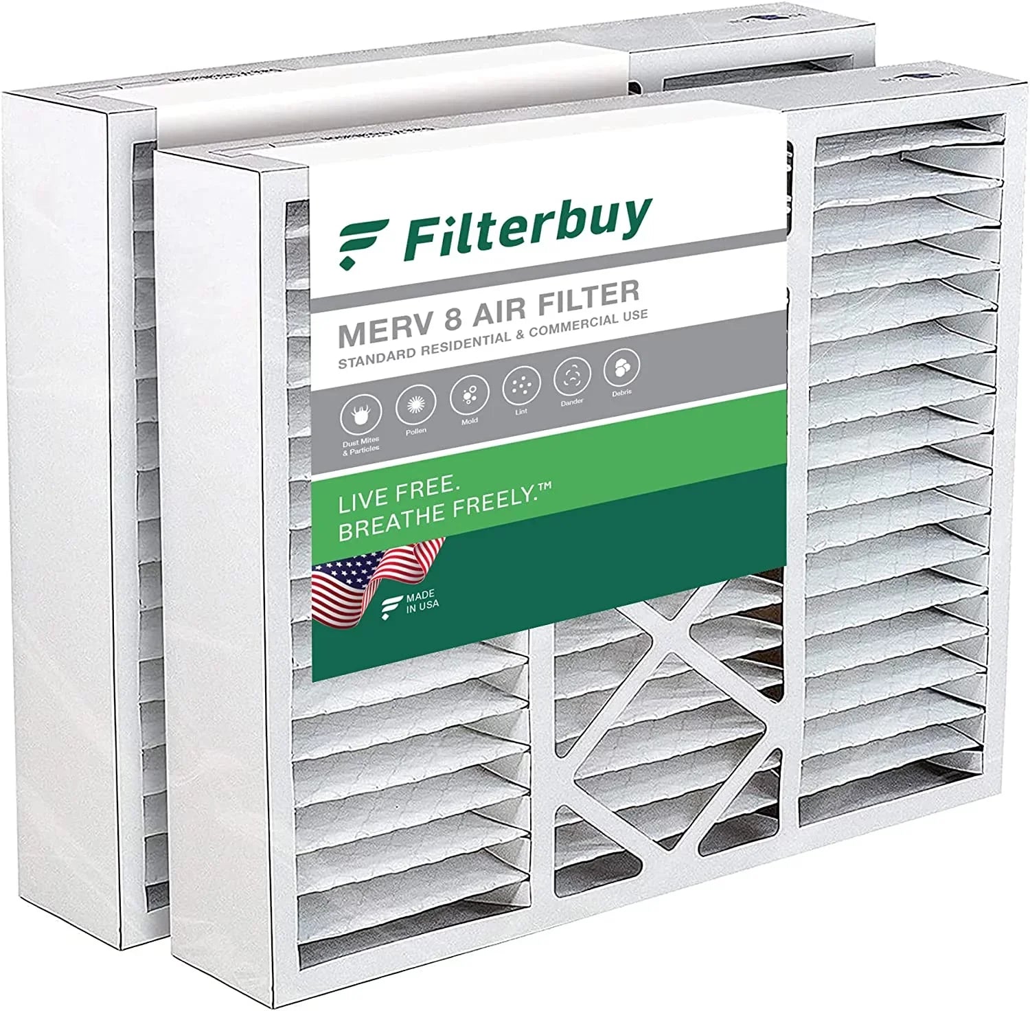 AC Night, 19x20x5 HVAC for Filterbuy FILXXFNC0021, and & Air MERV Payne Furnace (2-Pack) Filters Bryant/Carrier Pleated Day 8