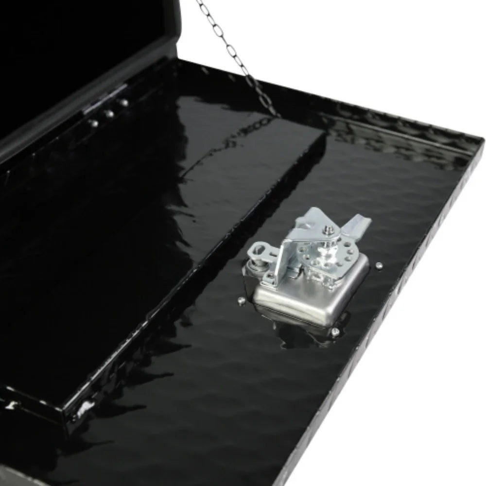 RV + and Trailer Tool Up Plated Keys Square Square Pick Lock Stripes Storage Box Black with 24"(24.2"¡Á17.1"¡Á17.9") Bed 24 Toolbox + Truck Waterproof Black Aluminum - + Organizer box Inch Aluminum