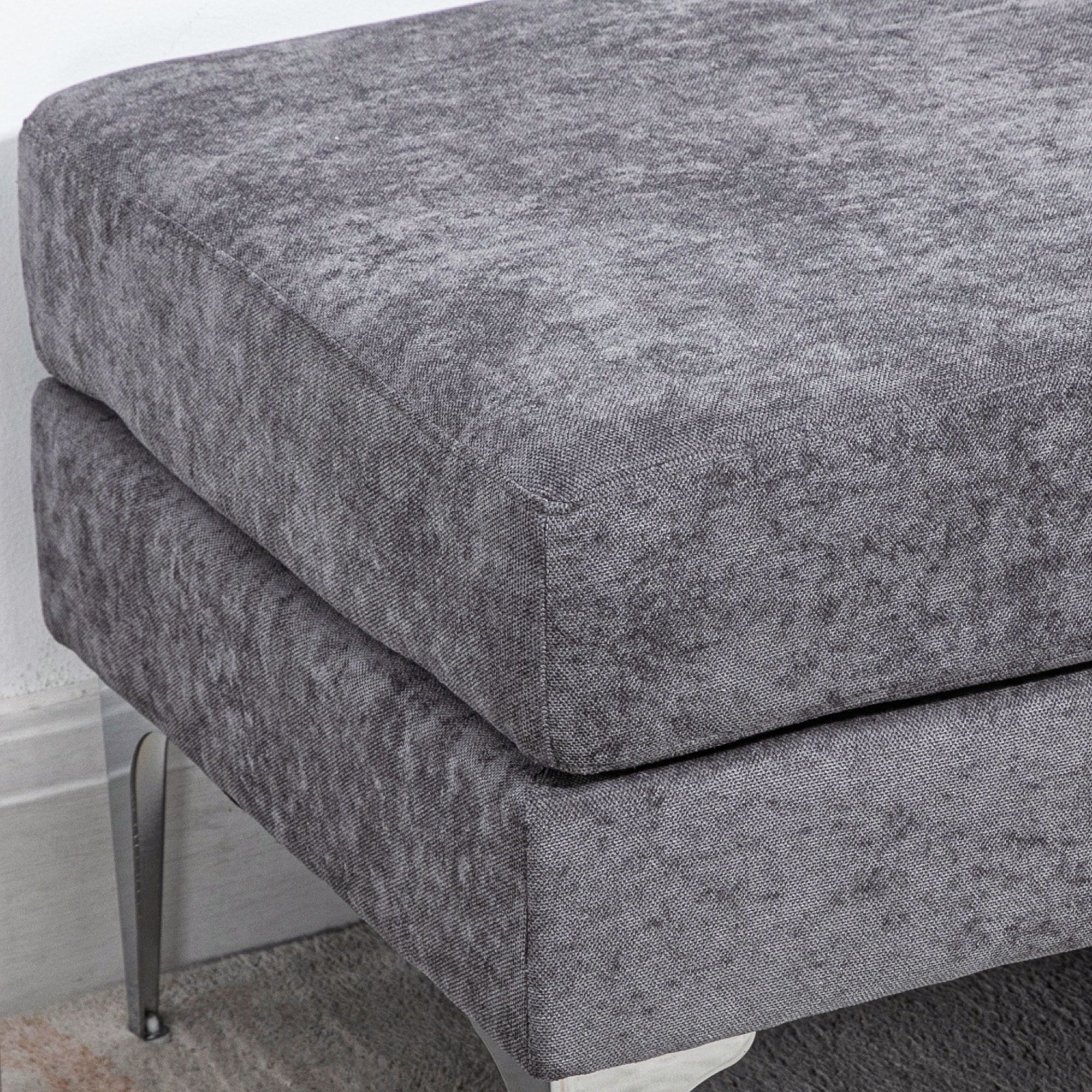 with 48" Dark Steel Bench Gray of End HOMCOM Bed Legs,