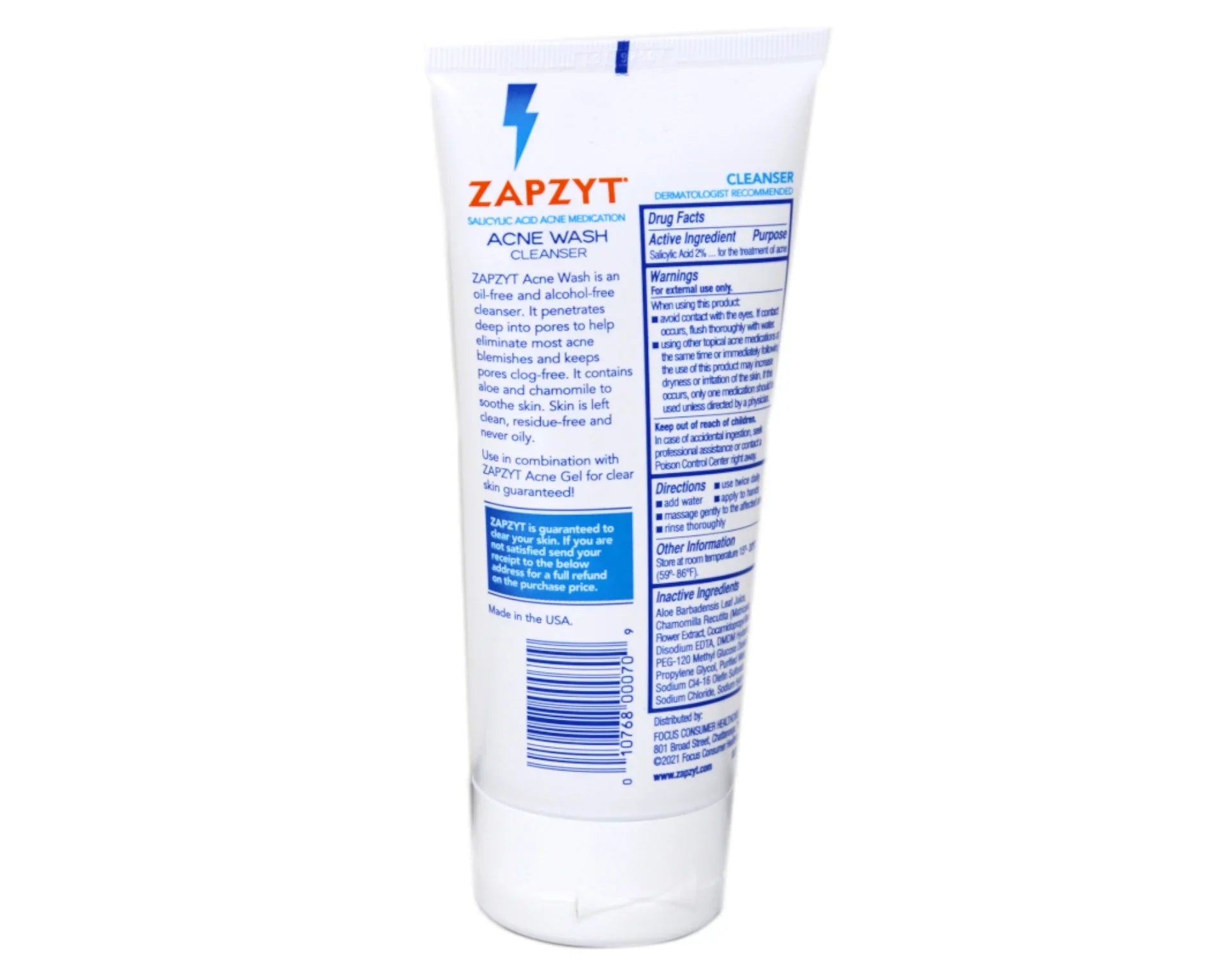 6.25 Oz. Cleanser Acne Free, 6 Pack of Zapzyt Oil Wash -