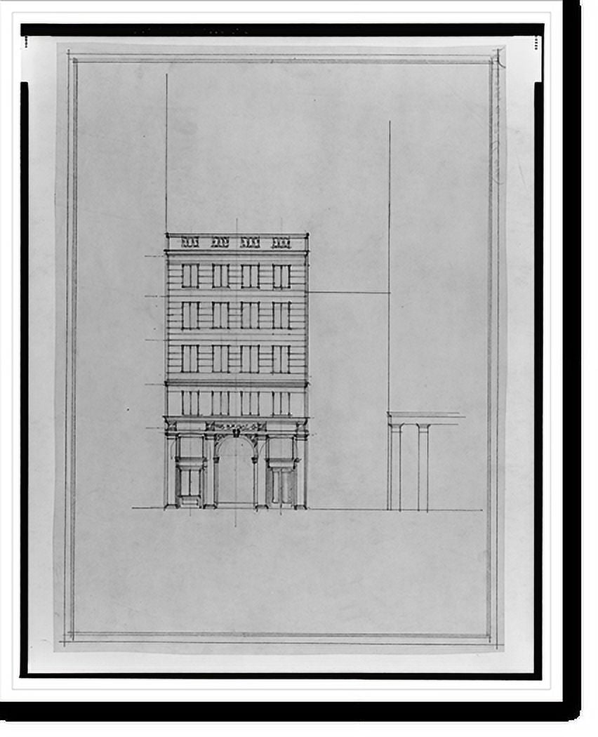 Historic N.W. Front (lots [Two 10, 218), 15th buildings and 17-7/8" for Print, Framed Saul, Washington, D.C. 2, 69 21-7/8" x square office B.F. - elevation] Square, Street, McPherson