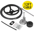 Steering Boat Ft. VEVORbrand 13 12 Cable Accessories Wheel, with Boat In. Mechanical 12 Ft. Rotary Outboard