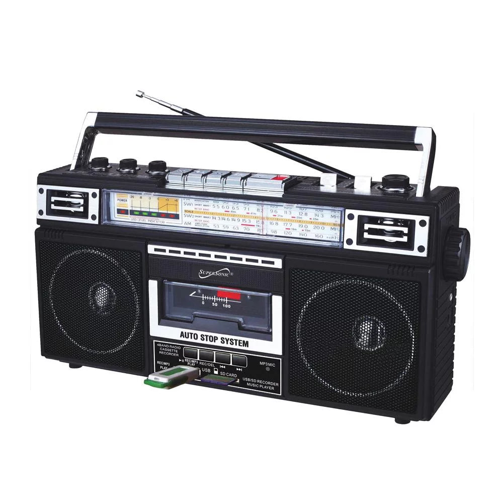 Radio, Portable Black, Supersonic SC-3201BT-BK AM/FM