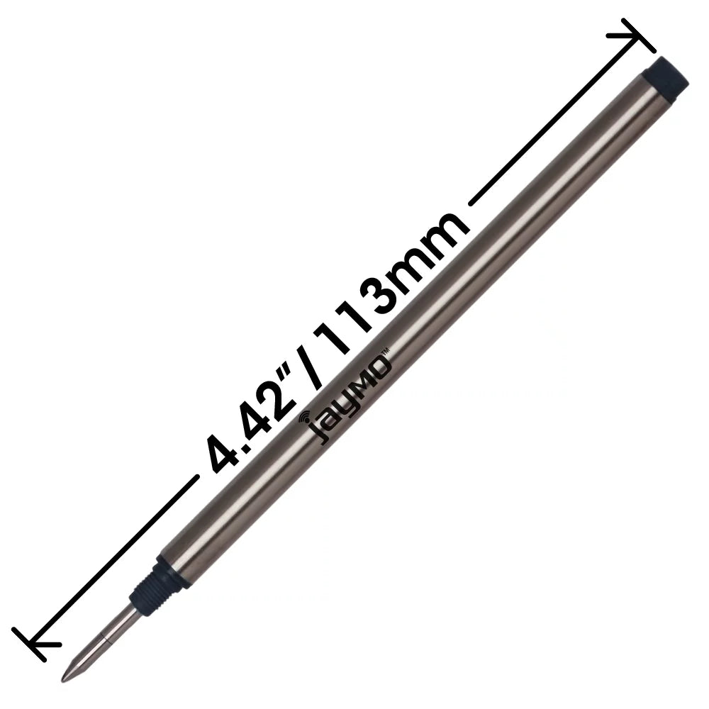 113 105158 - Replacement Rollerball - Measures Montblanc 4.44 Long Jaymo in Pen for mm / 24 - Black Refill