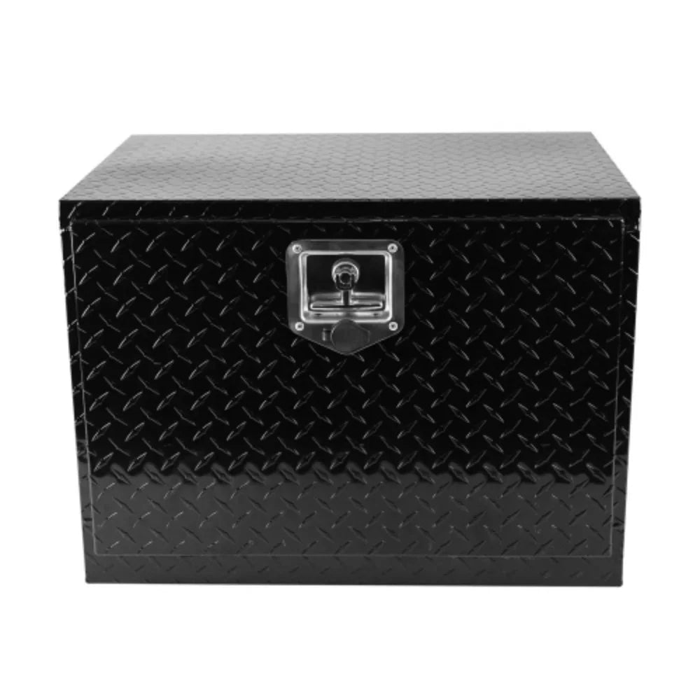 RV + and Trailer Tool Up Plated Keys Square Square Pick Lock Stripes Storage Box Black with 24"(24.2"¡Á17.1"¡Á17.9") Bed 24 Toolbox + Truck Waterproof Black Aluminum - + Organizer box Inch Aluminum