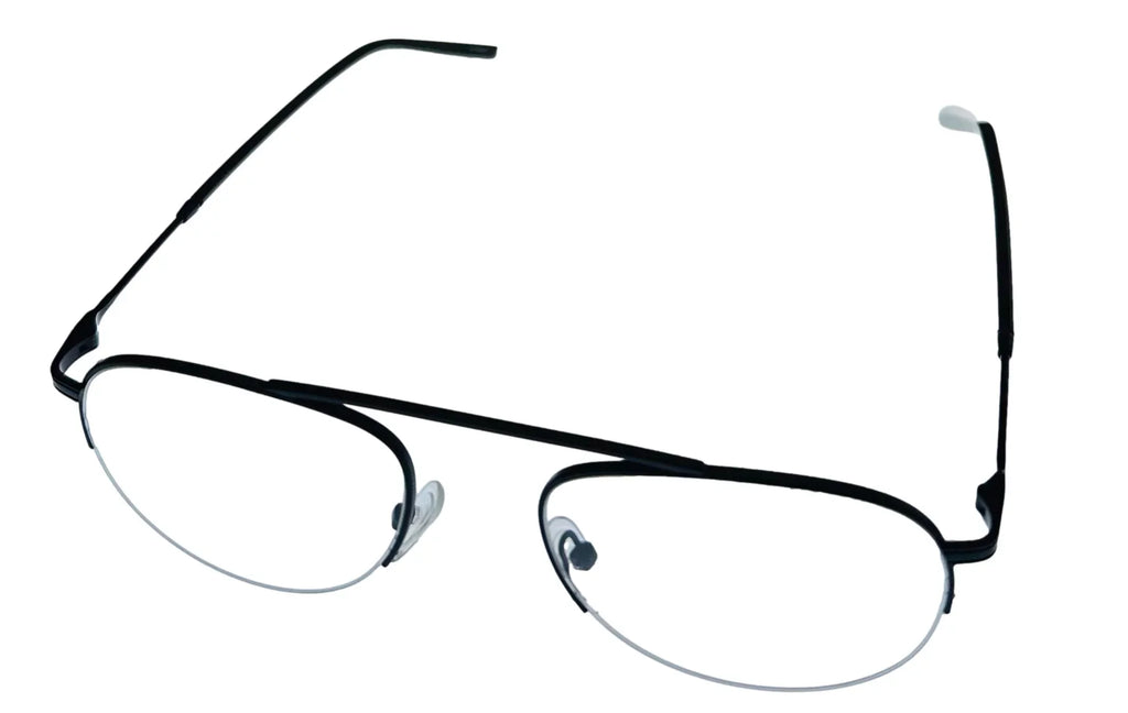 Jones Black Frame. York J359. Aviator Metal 53mm Eyewear Mens Matte New Rimless