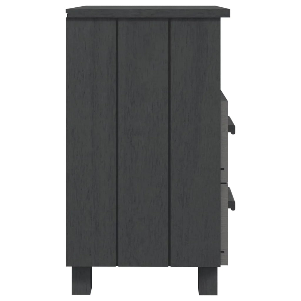 Cabinets Irfora pcs Solid HAMAR Dark Gray Wood 15.7"x13.8"x24.4" 2 Bedside