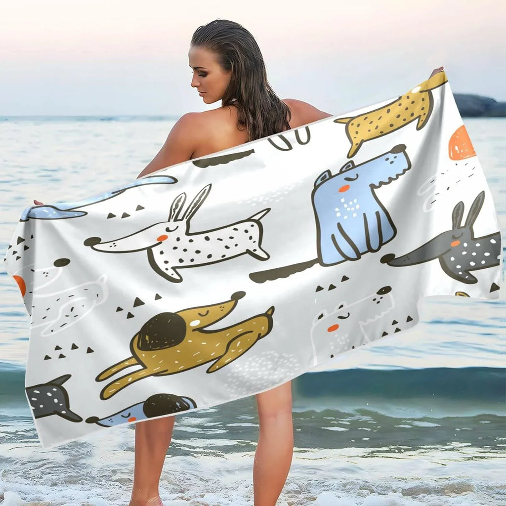 Oversized Super Travel - Scandinavian Dogs Towel Bestwell for Compact Holiday£¨26£© Towels Camping Towel Trendy Absorbent Dry Lightweight - Beach Swimming Quick