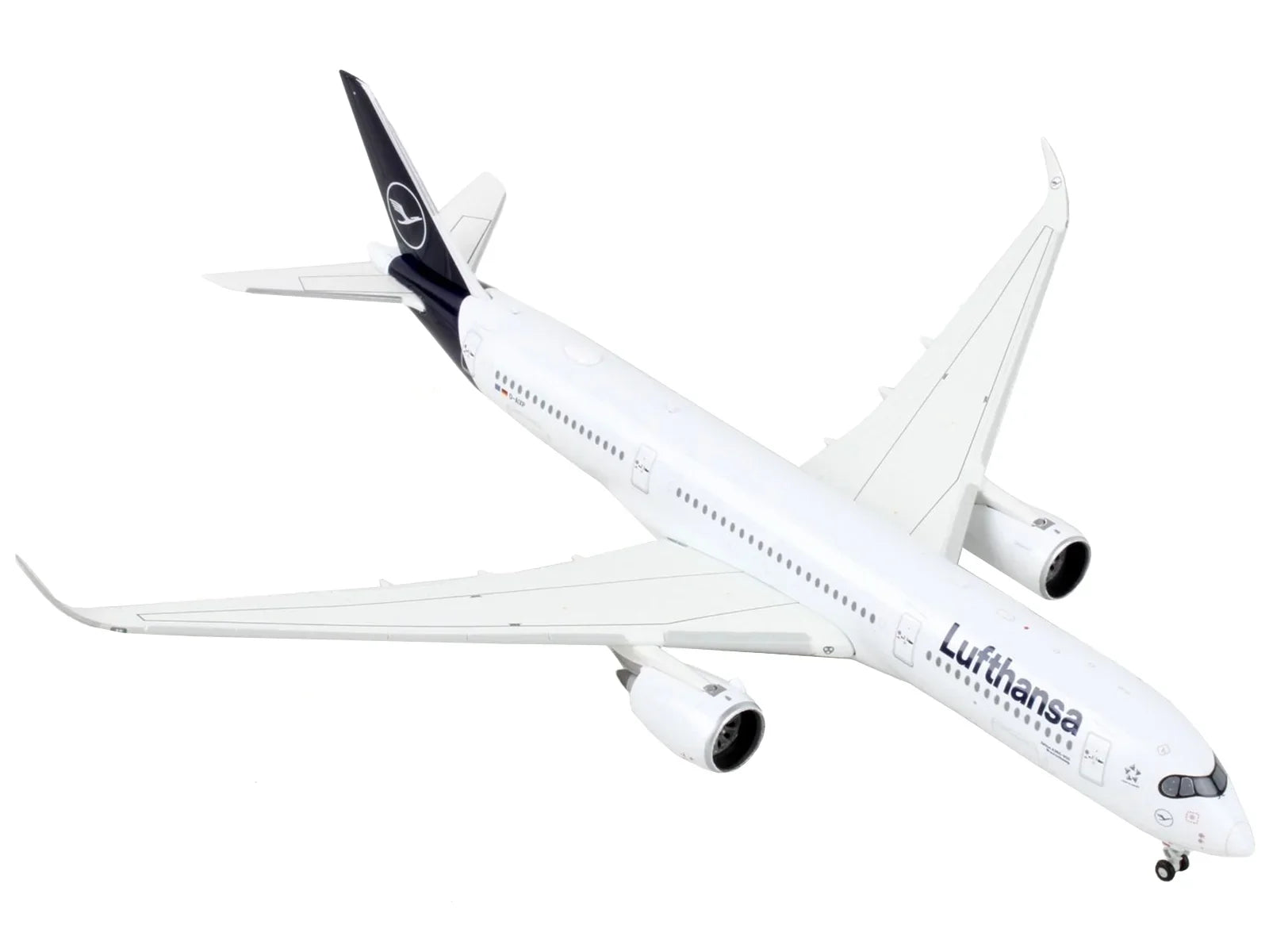White Model Airbus - Dark D-AIXP" A350-900 by Diecast Blue "Lufthansa Airplane with Tail Commercial 1/400 Aircraft GeminiJets