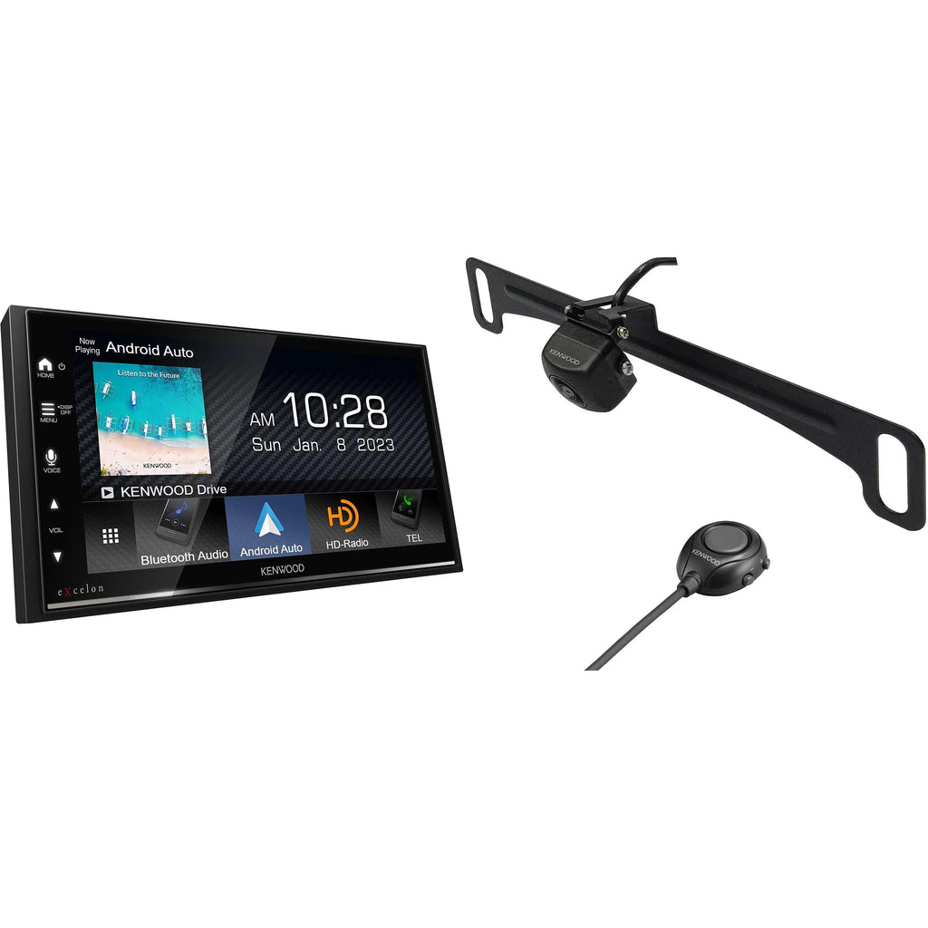 Receiver Kenwood DMX709S View Rear MultiMedia Plate with CMOS-320LP with Multi-Angle Camera License Mounting