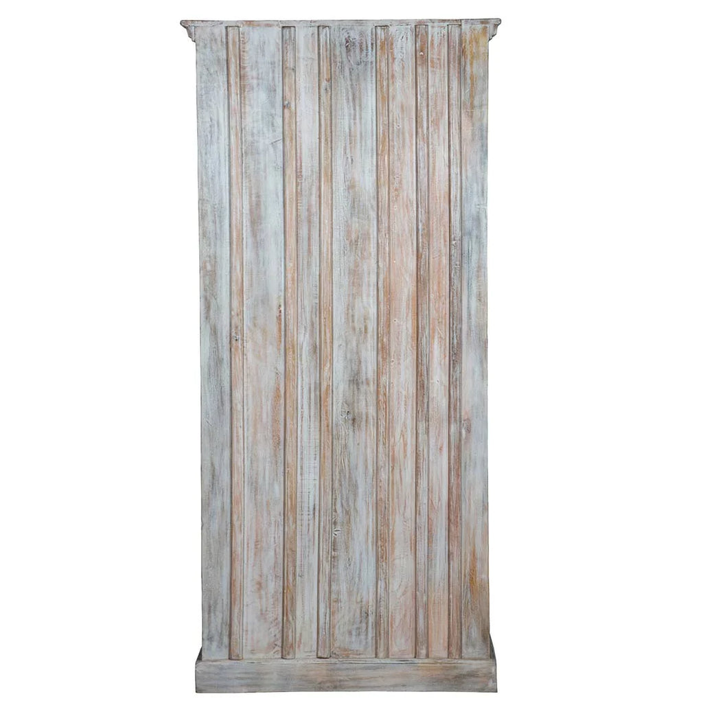 Chic Carved Shabby Wardrobe Maadze White