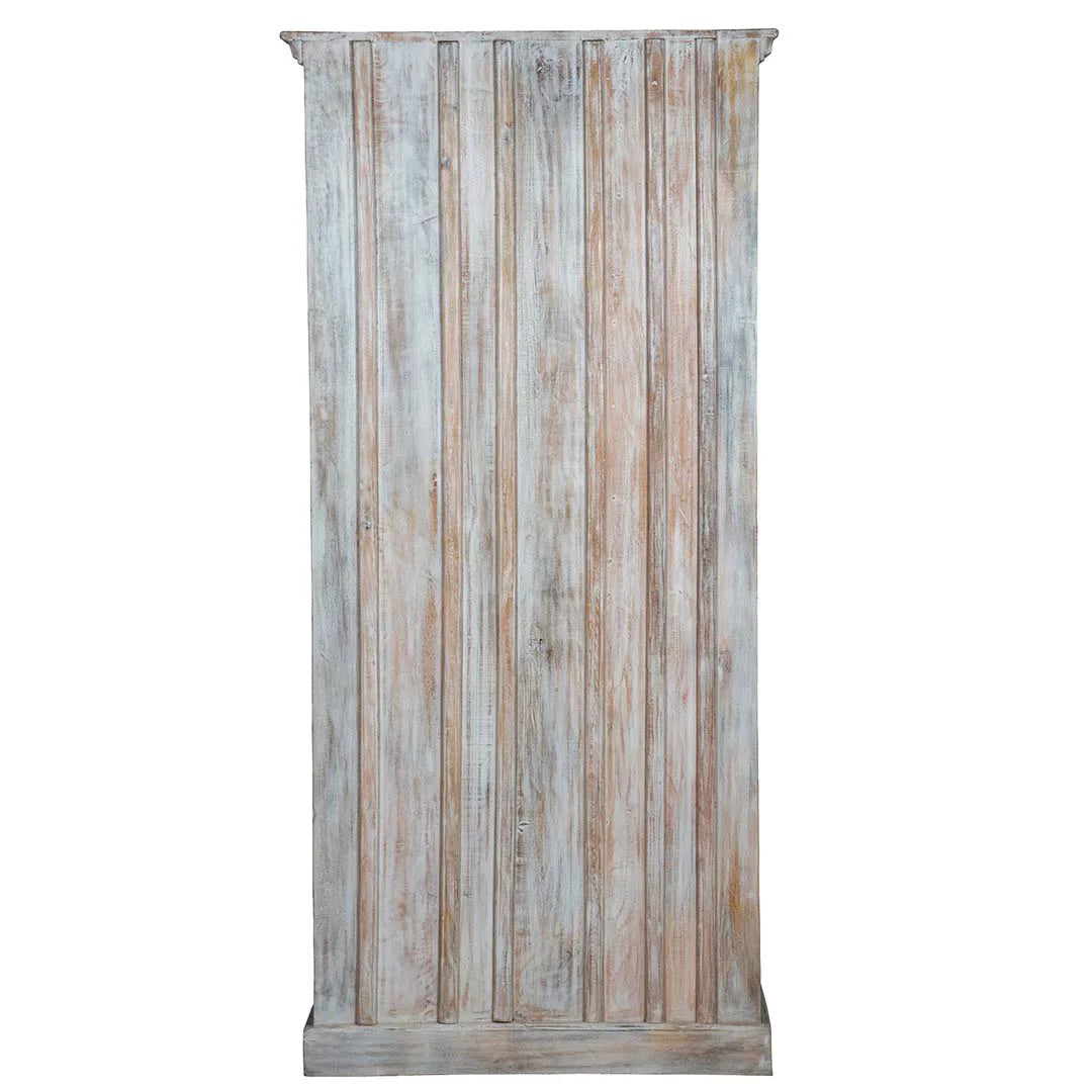 Chic Carved Shabby Wardrobe Maadze White