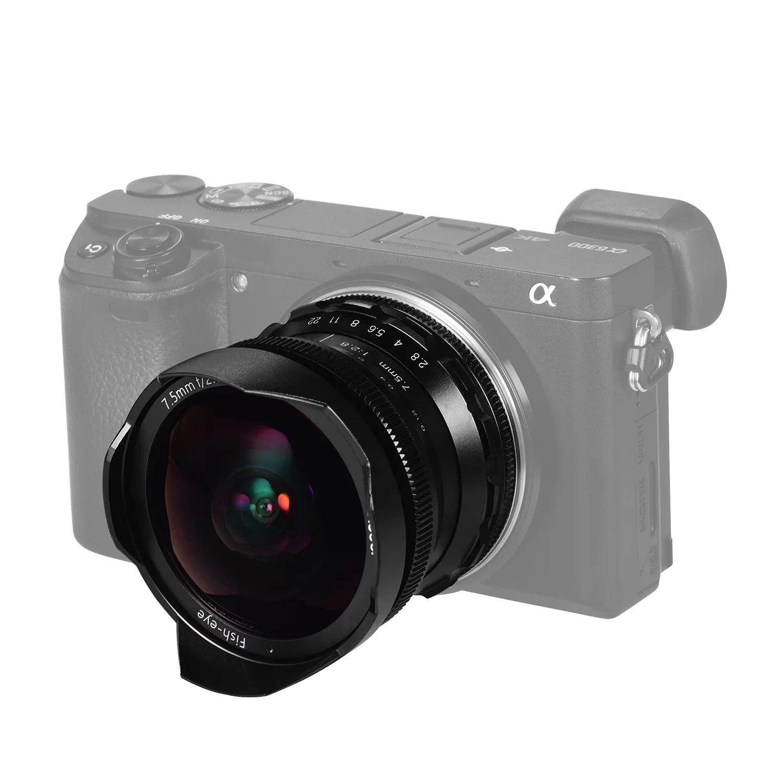 Manual Ultra APS-C Camera Lens Large A6500 F2.8 Andoer 5100 A6400 Compatible A6100 E-Mount Fisheye Andoer Frame A77II with A6000 Wide Aperture Angle 7.5mm Focus Lens A6600 A6300 180¡ã