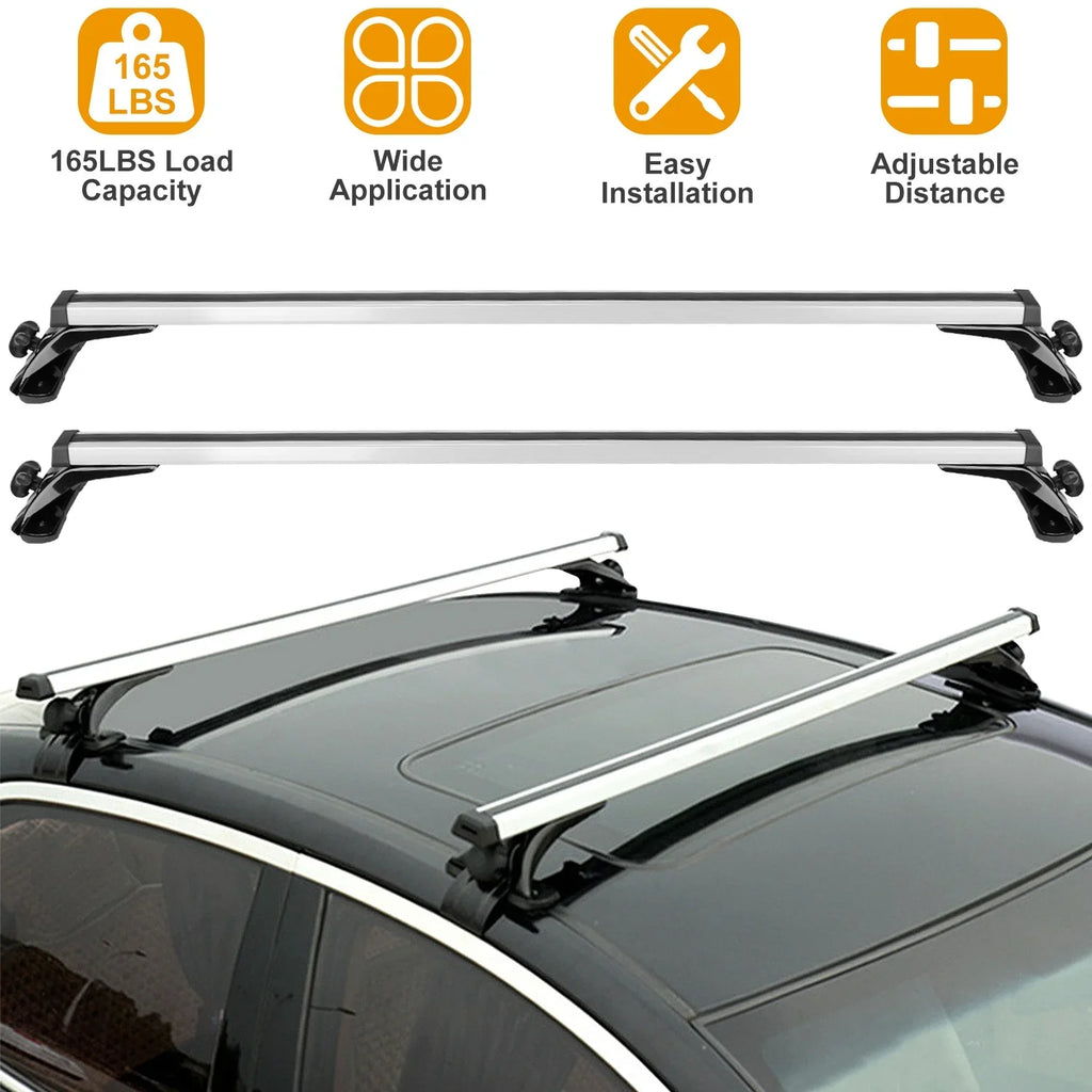 with Fit Without Roof Capacity for Rack Side Roof Car Most 47.24in Vehicle 165LBS Aluminum Wagon Rail Crossbars Cargo Car iMounTEK Roof Rack Carrier