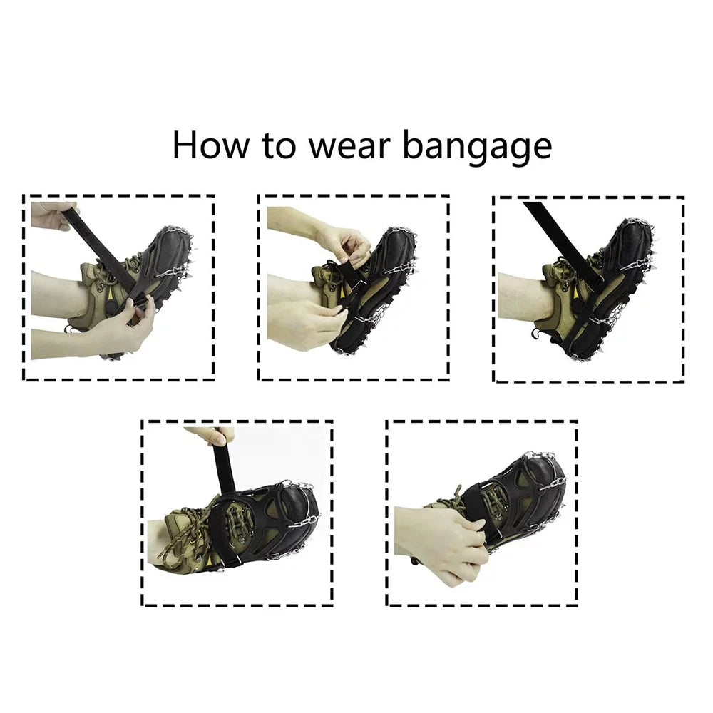 Claws for - Claw Ice Slip Ideal for - Grips 201 Steel Stainless walmeck Shoe and Superior Fishing Ice Winter Traction Ice 26-Tooth