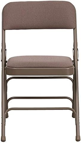 HERCULES Folding Chair & Series Metal Braced Hinged Fabric Pack Triple Curved 4 Double Beige