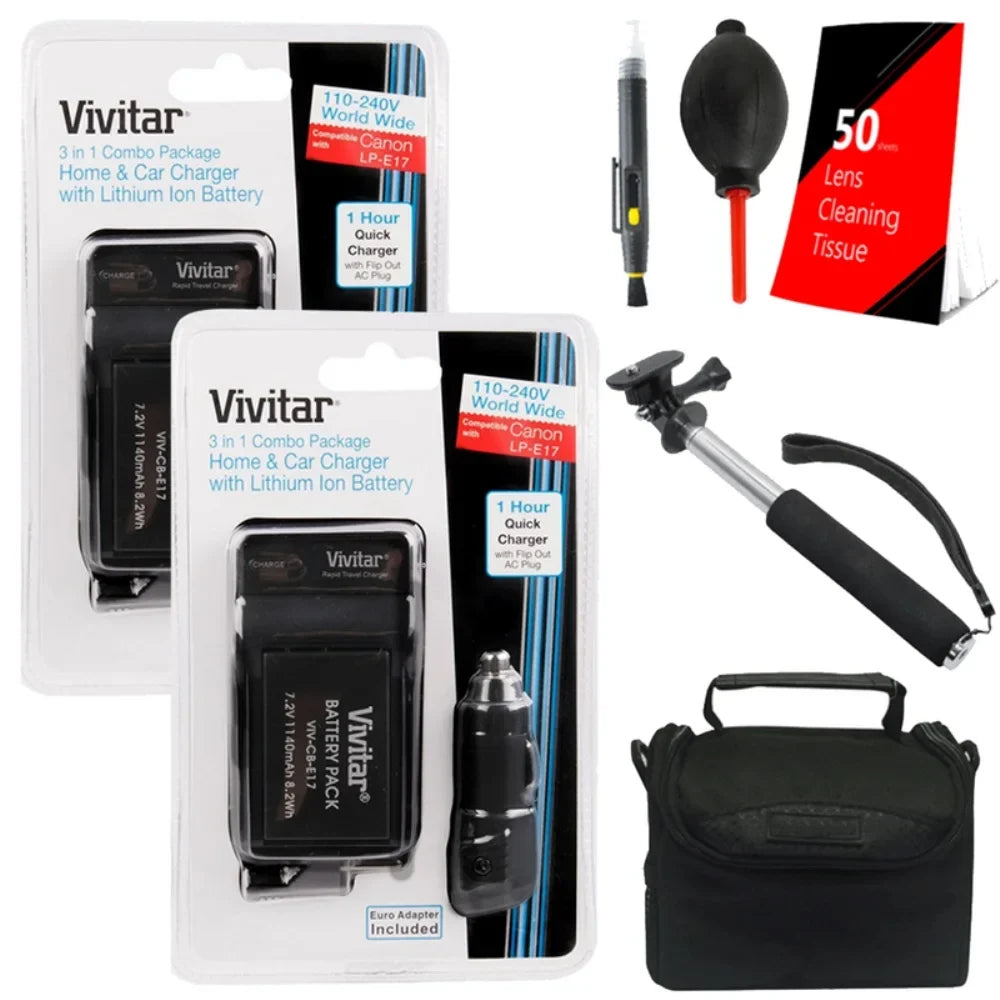 Cleaning (VIV-CBE17-KIT) T6i, CANON for LP-E17 T6s Kit Battery Replacement CANON Vivitar Rebel
