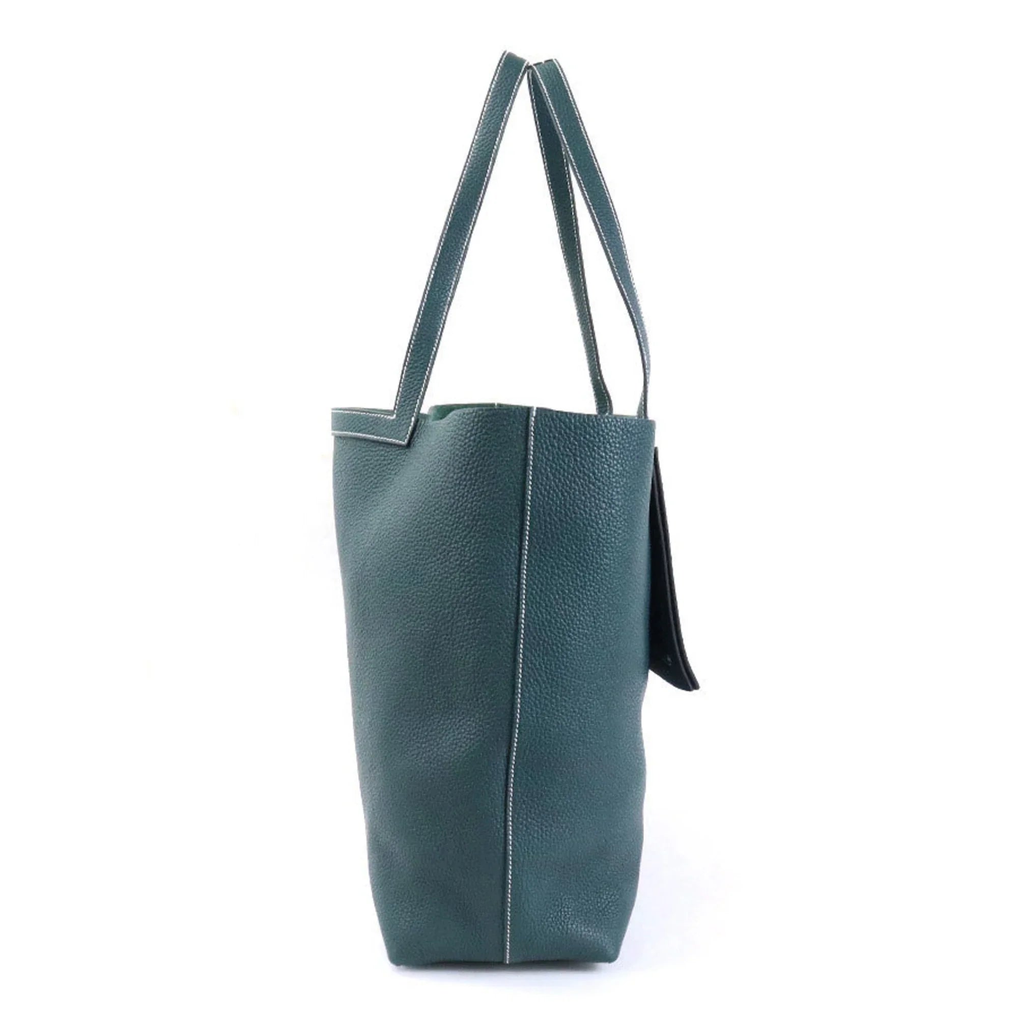 46 Unisex Tote Shoulder Clemence (Good) HERMES Taurillon Serie Pre-Owned Bag Vert Cypress Cover