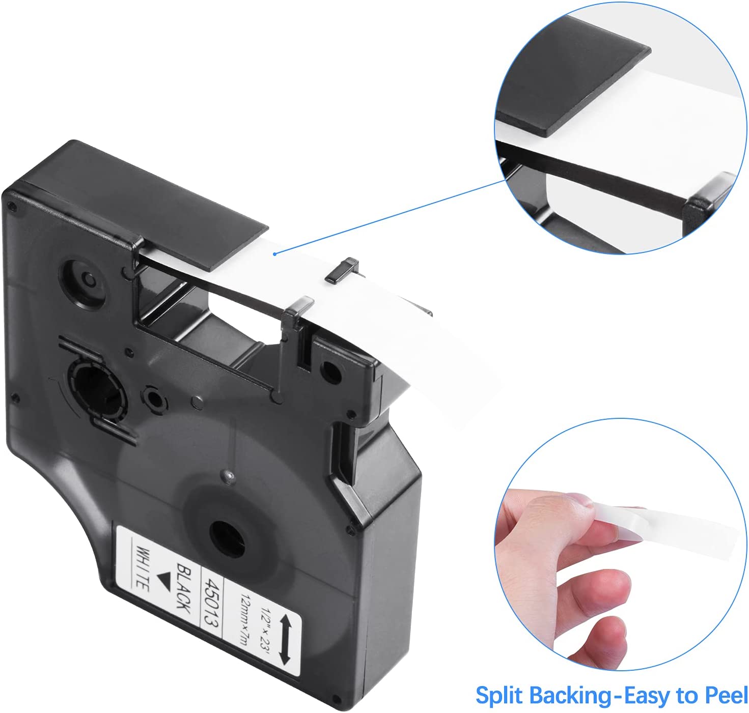 Filery D1 Tape DYMO Maker Labels Replacement, Refill, Label Tape 45013 Compatible Tape Label S0720530 for Black
