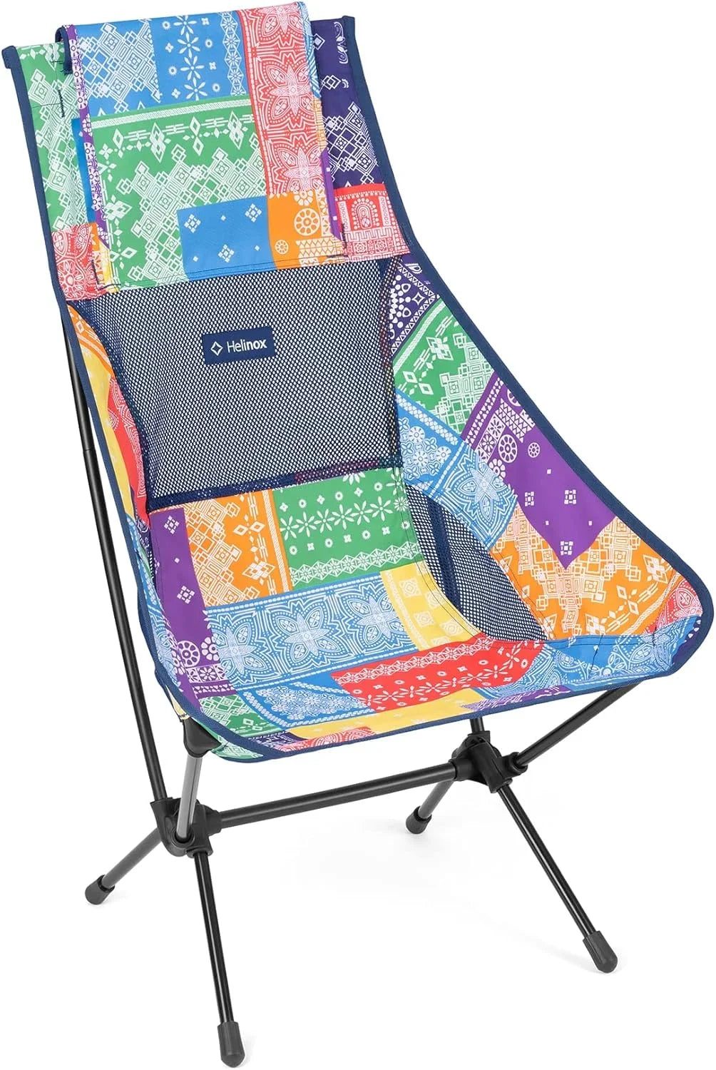Chair, Camping Two Collapsible Bandana, High-Back, Pockets YUNWEN with Rainbow Chair Ultralight,