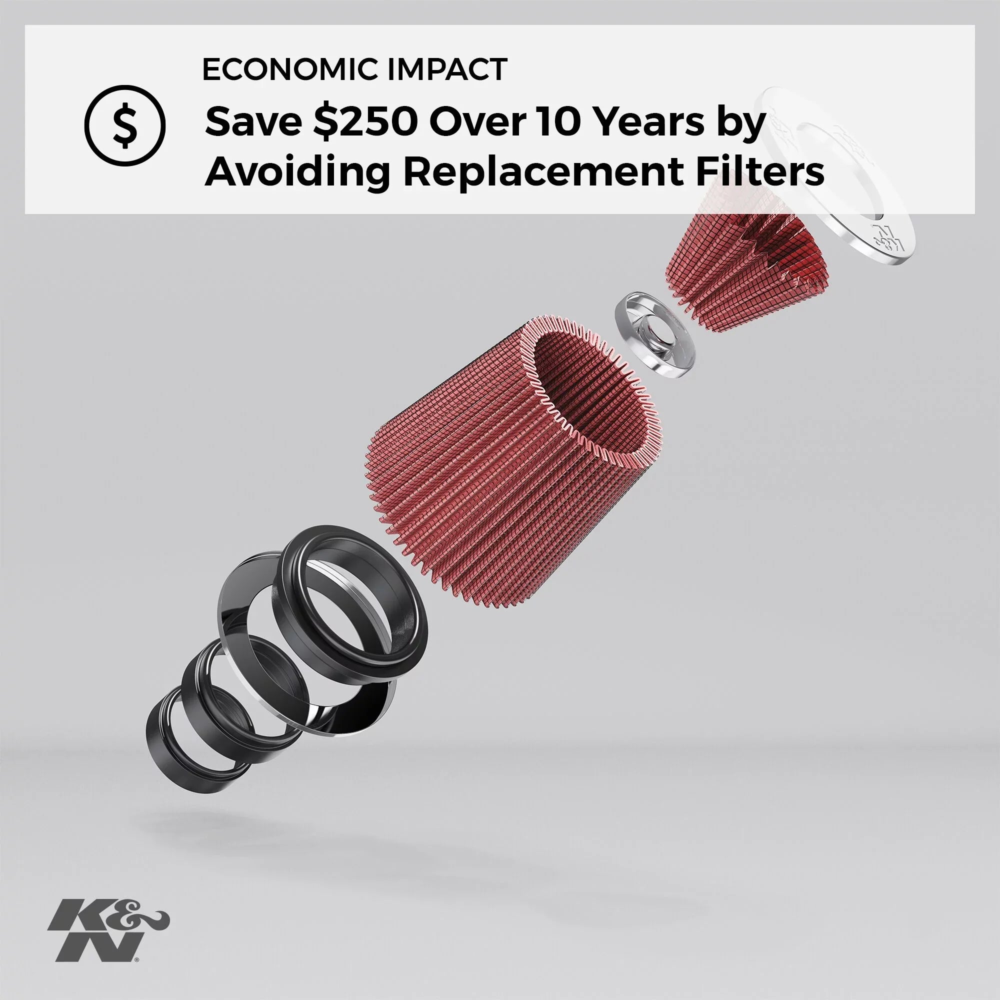 Clamp-On mm) RE-0870 (152 9 Round (102 Washable Tapered; 6 ID; Filter: in Base; Flange Universal mm) Height; Reusable: Top in (229 4 Engine mm) in K&N Air , and in mm) (117 4.625