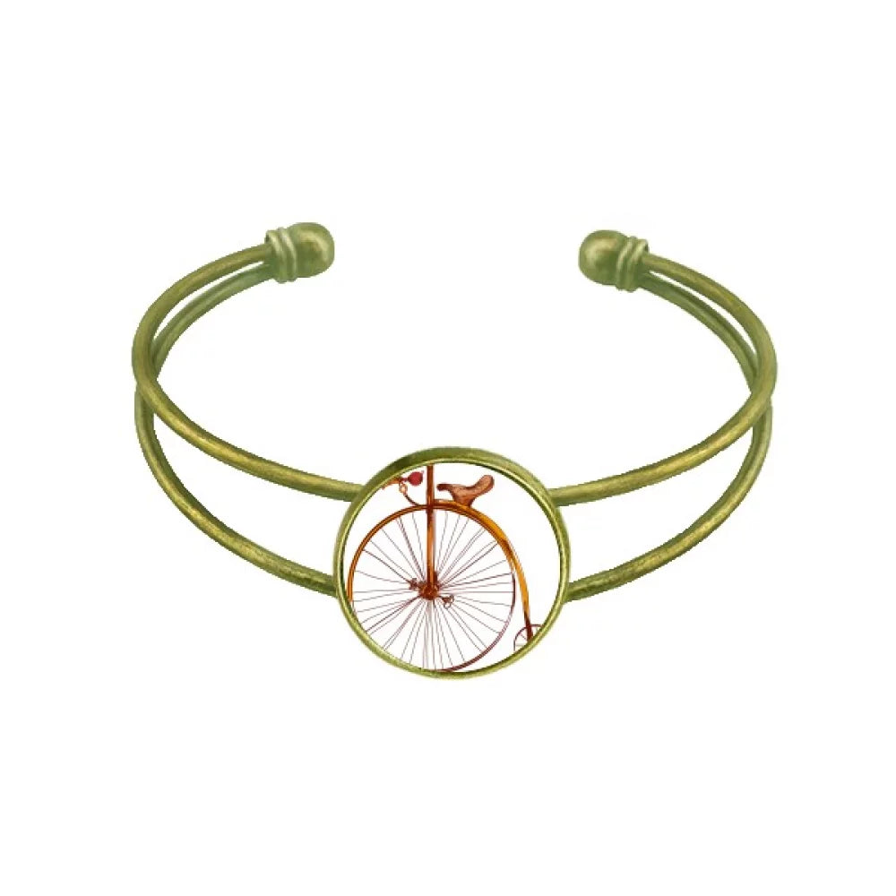 Open Bangle Retro Cuff High Jewelry Old Fashioned Wheeler Britain Bracelet Bicycle