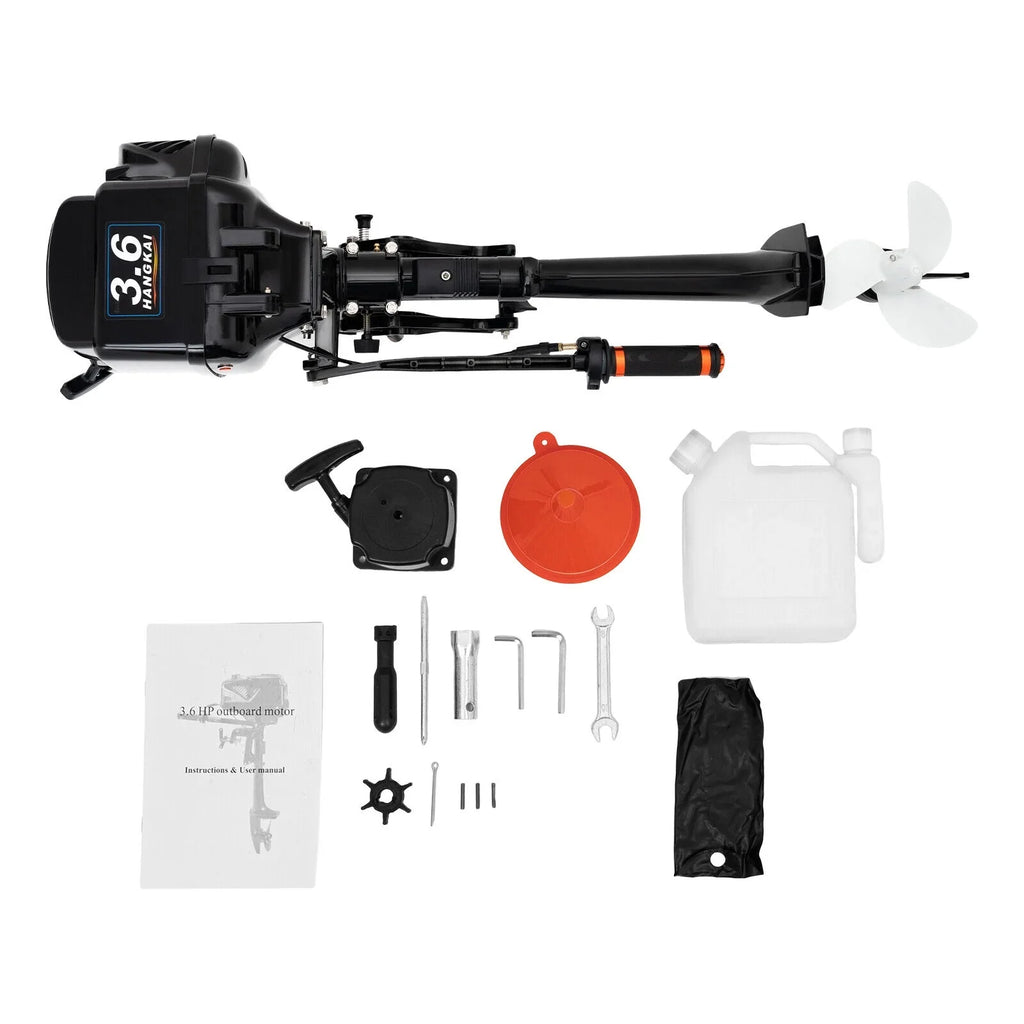 Fishing CDI Outboard Stroke Cooling HP Boat Water Engine 3.6 Outboard HANGKAI Motor 90cm/35.4in Boat 2 Motor