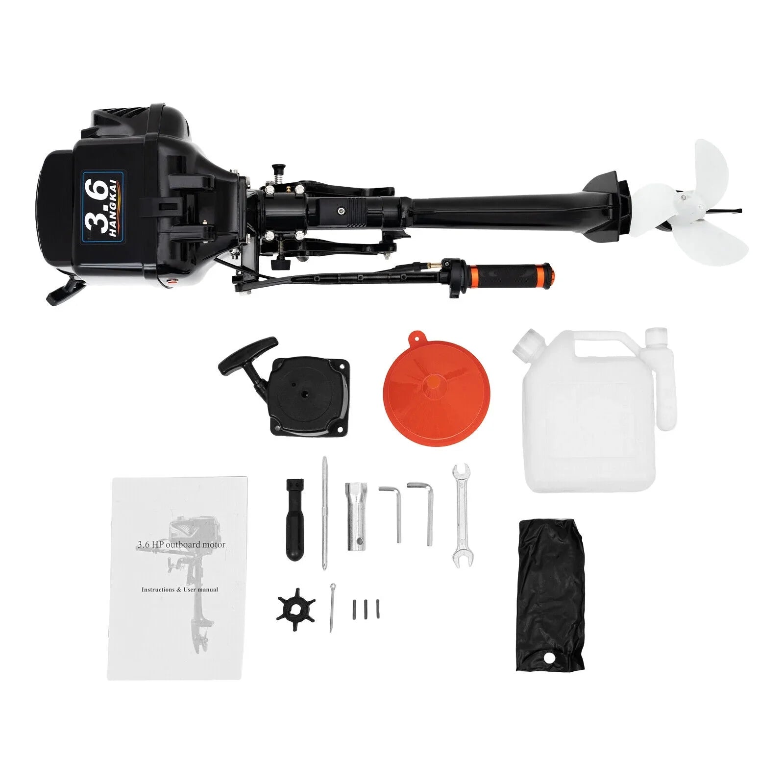 Fishing CDI Outboard Stroke Cooling HP Boat Water Engine 3.6 Outboard HANGKAI Motor 90cm/35.4in Boat 2 Motor