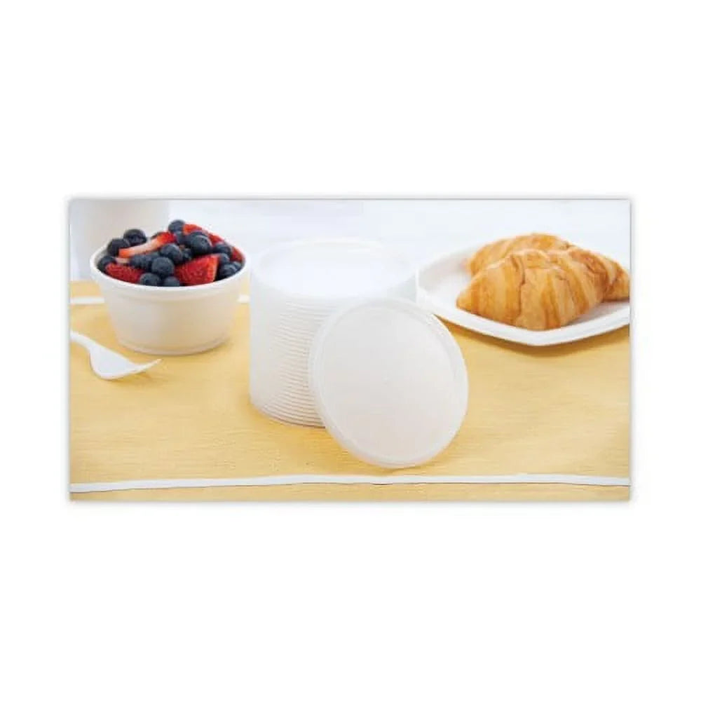 Plastic Vented, Foam and Bowls Lids Translucent, Containers, Flat, Fits Cups, Dart 10 for Packs/Carton 6-32 oz, 100/Pack,