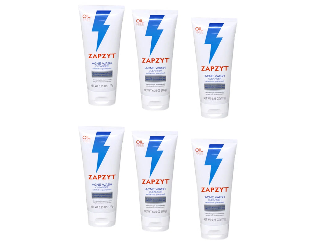 6.25 Oz. Cleanser Acne Free, 6 Pack of Zapzyt Oil Wash -