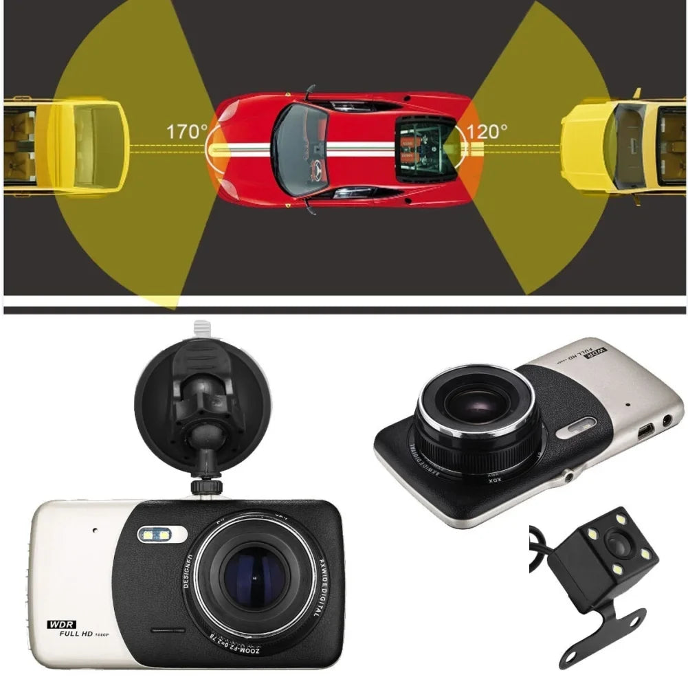 view video recording DVR car vision 1080P dual Driving HD recorder recorder rear inch 3.6 night