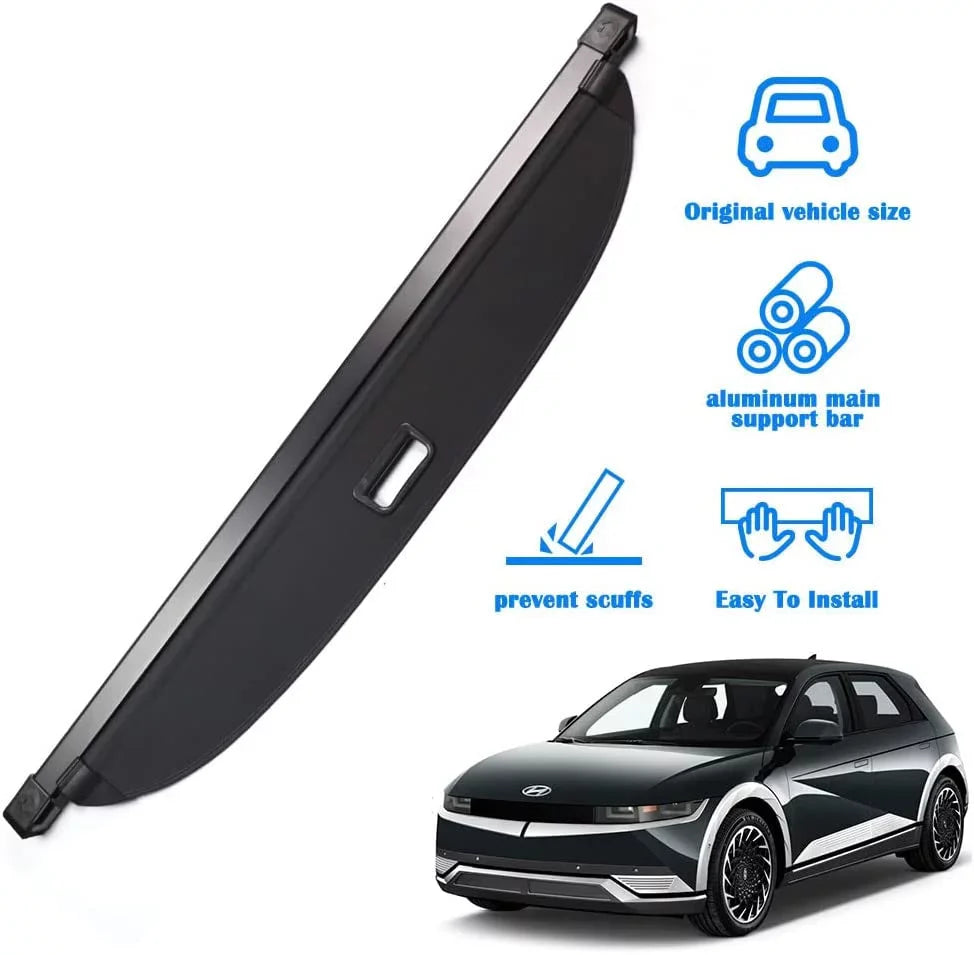 For Shield Rear Hyundai 5 5 2022 Retractable Ioniq Black Ioniq Cargo Shade 2022-2024 Hyundai 5-Seat Cover Trunk Accessory 2024 Cover Privacy 2023 SUV Fit