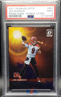 #1/25 Card Rising Bengals Suns Optic 9 Donruss 2021 Stars Burrow Purple PSA Joe
