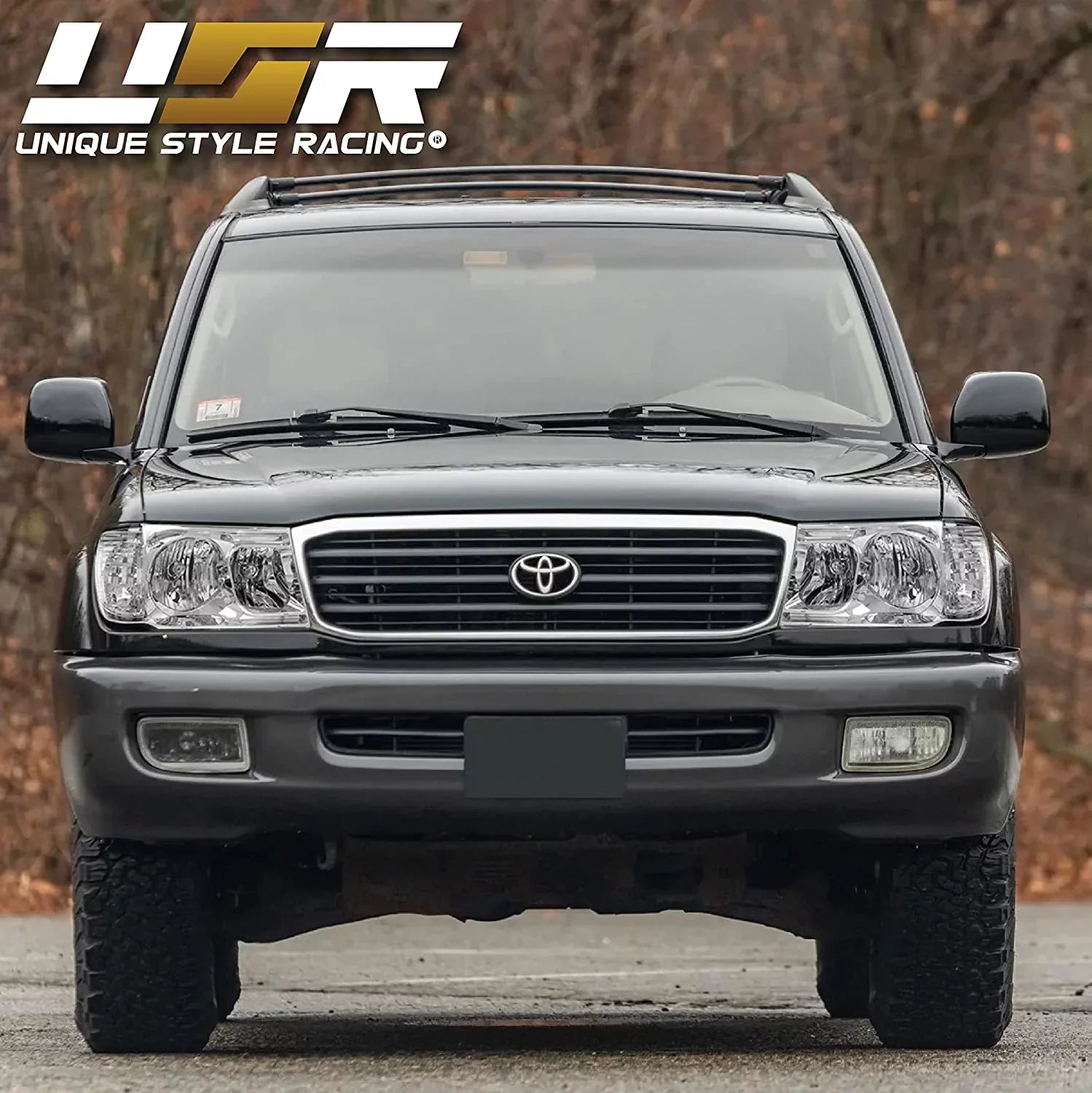 Right) - USR (Euro Toyota (Left Headlamps + FJ 100 with Land Design) ONE Piece FJ100 1998-2005 Set Compatible Headlights Cruiser DEPO Corner Style Clear with