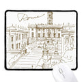 Pad Mat Gang Mousepad Fontana Edge Stitched Fontana di Trevi Rome Landmark Rubber