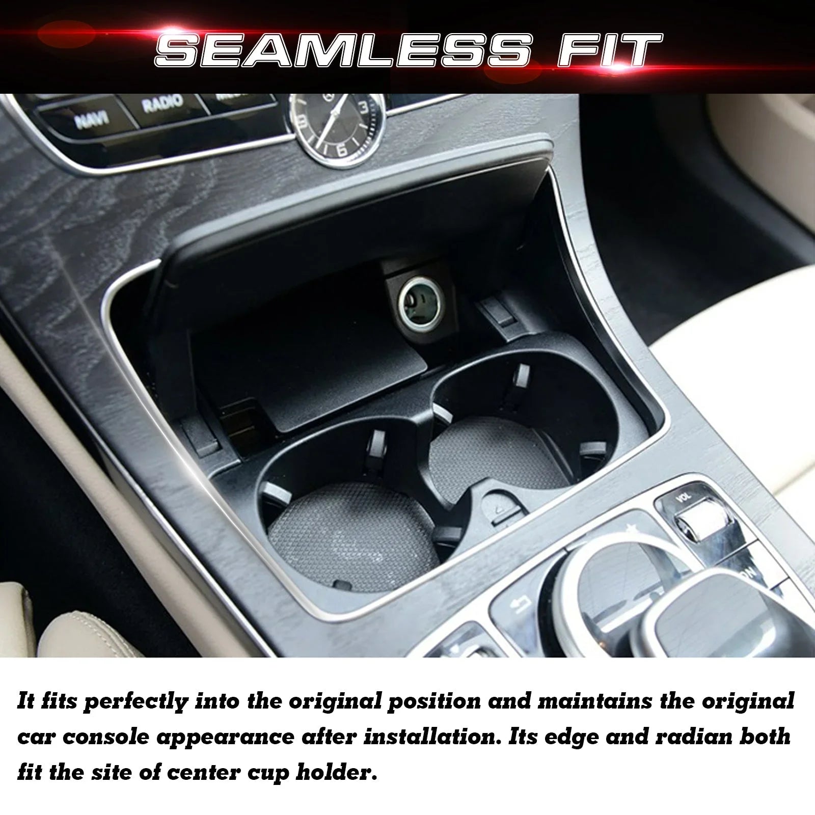 Frame GLC Ashtray Mercedes C400 Class Box Compatible Center Storage C300 Console W253 GLC Benz with 2015-2021 C C63 W205 Tech Trim, 300 Chrome, Xotic 2016-2023 Class