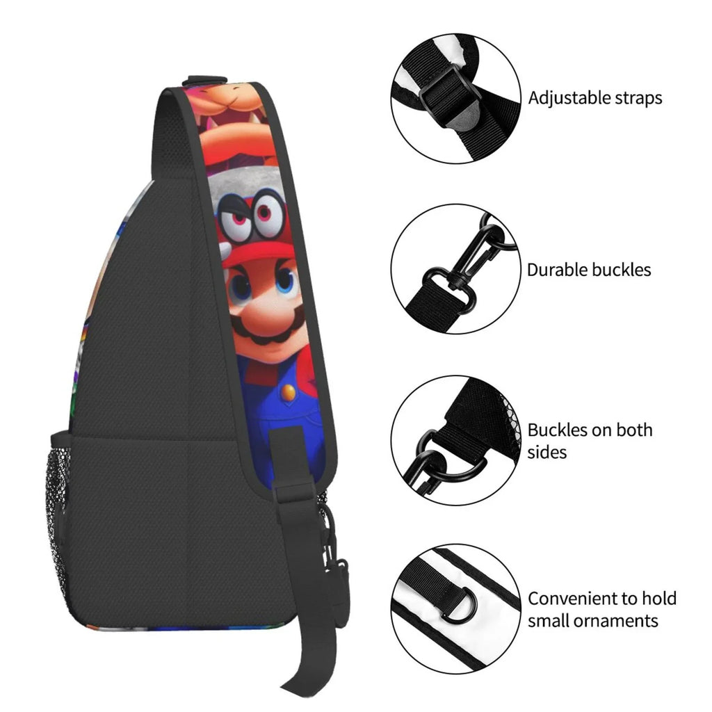 Sling Bag Mario Crossbody Chest Bags Odyssey Daypack Travel Unisex For Hiking Gifts Shoulder Women Backpack Men Super
