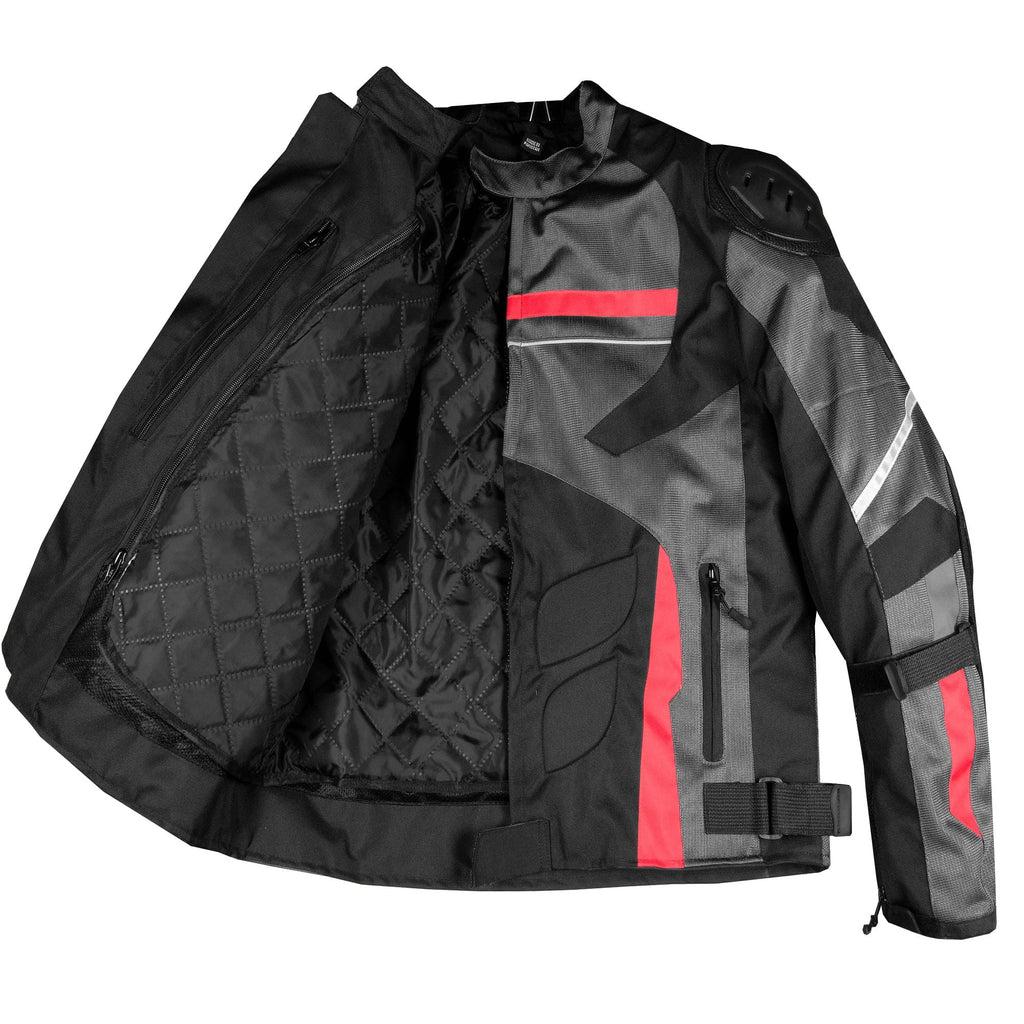 Armor Motorcycle Waterproof Grey AirTrek Biker Jacket Touring Men Rain Mesh L