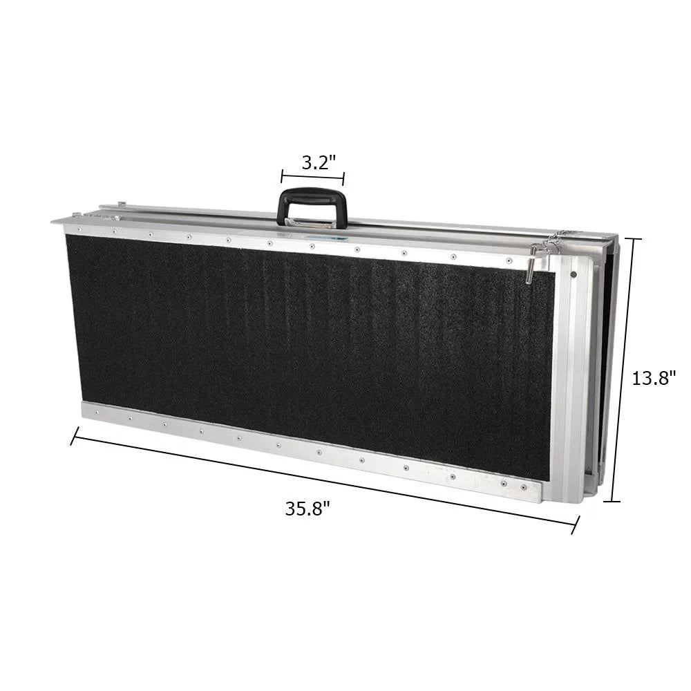 Wheelchair x Ktaxon Scooter 28" Multifold 72" 6FT Portable Non-skid Aluminum Ramp Carrier Mobility