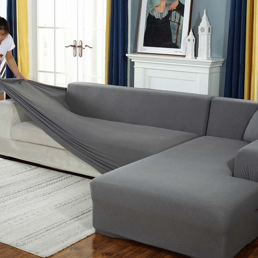 Gray, Dogs L Sofa Covers inch Washable Durable Couch Seater, Protector¡­, Shape Sectional Pets, Nvzi 3 Slipcover Furniture 1 Living Covers 2 Seater:70-84 Light Room Thick Stretch Sectional 3 4 Couch