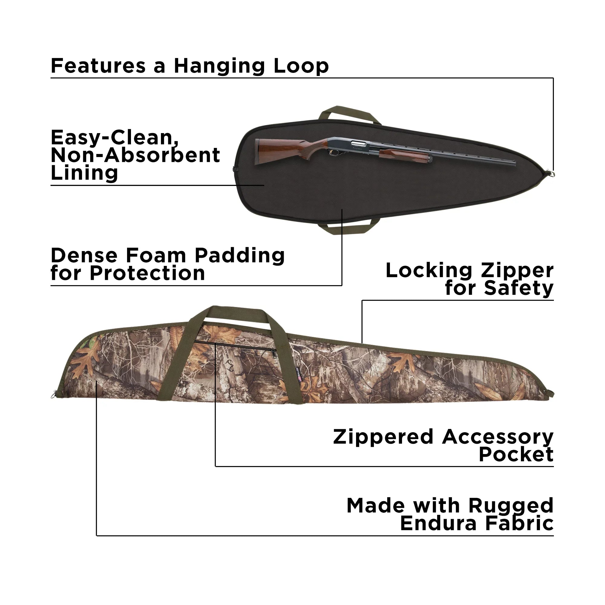 Company 629-52 52" Emerald Soft Edge, Shotgun Polyester, Case, Realtree Allen