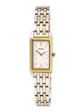 Two Dial Women's Tone Dress Stainless Bracelet Steel Seiko White SUJF76 Watch