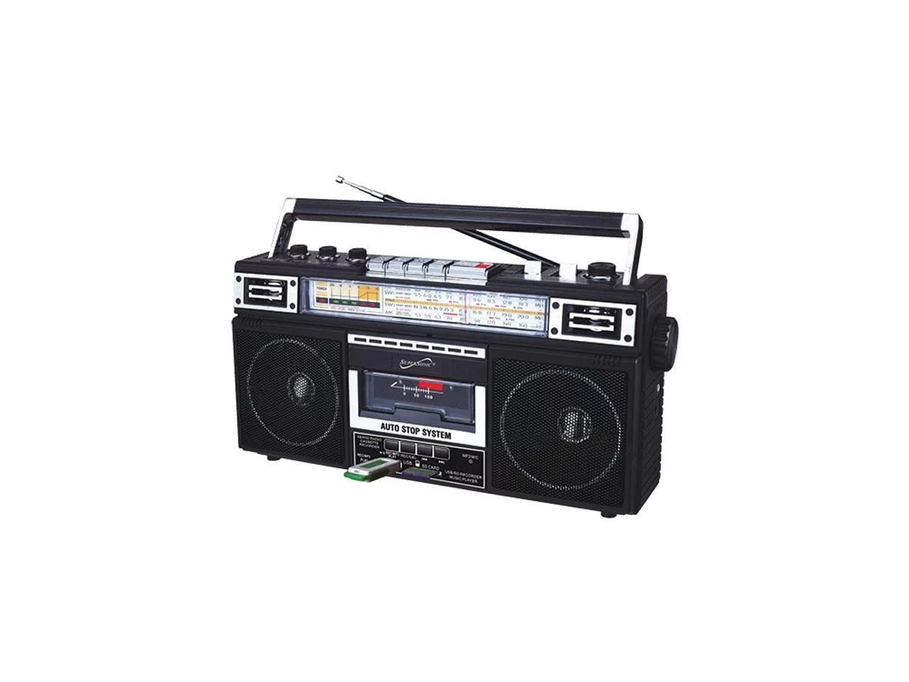 Radio, Portable Black, Supersonic SC-3201BT-BK AM/FM