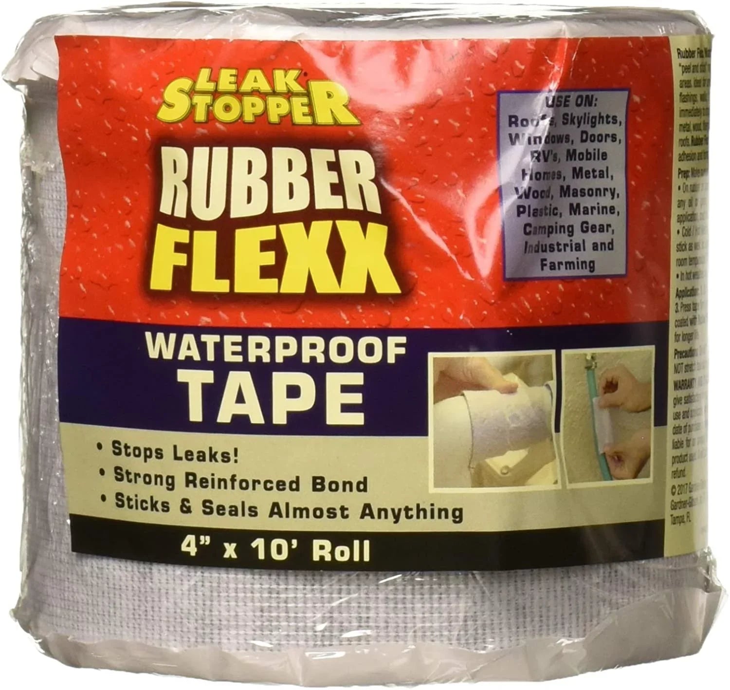 Seal Adhesion and Toughness Incredible Roofs, x Windows Material White Durability in Rubber and Tape Flexx Gutters, & Pack More! 4 Waterproof to Leak Repair 1 Stopper ft Fix 10 w/ Leaks,