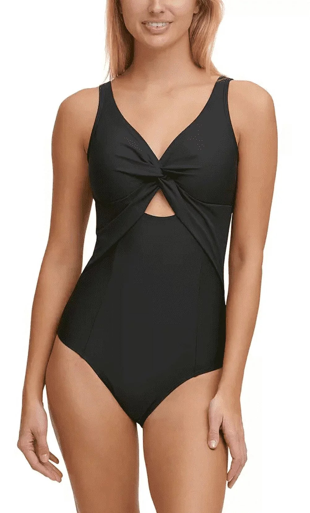 One-Piece Peek-a-Boo BLACK US Swimsuit, DKNY Twist 6