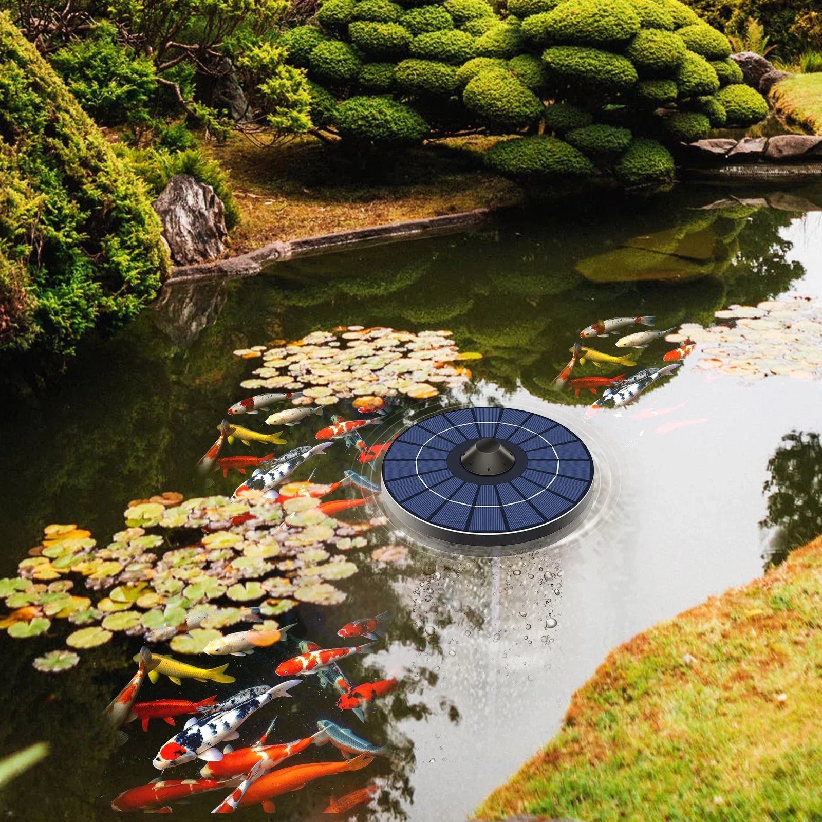 Birdbath Air Fountain Aerator Pond and Circulation Bubble for Stone Pond Pump With Small Arealer Solar Hose Aerator Pond FishOxygenator