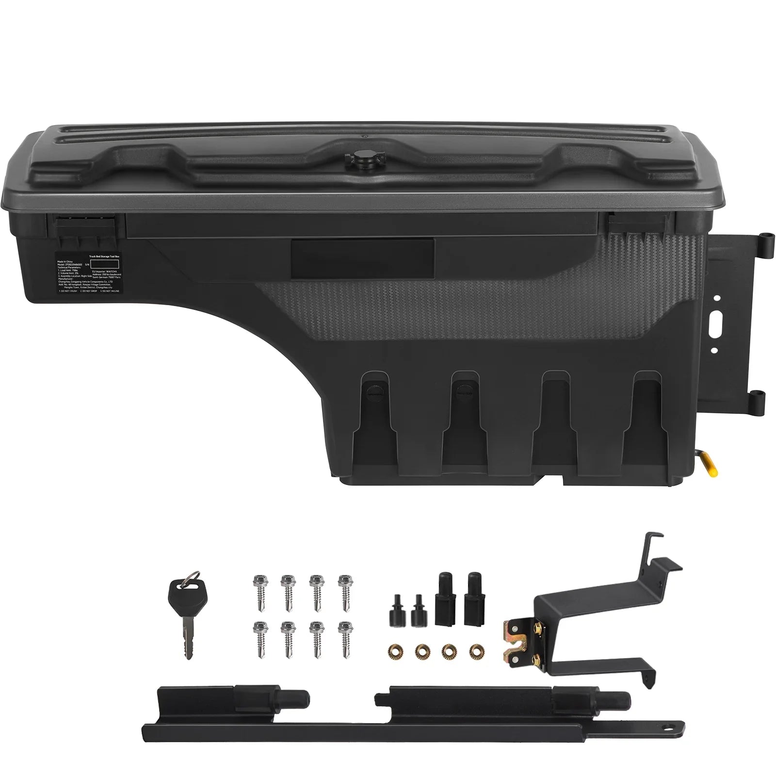 L Box, Compatible Wheel Truck 1500 1500 SKYSHALO Lid, Bed Black, Side Box, Lockable Tool Waterproof Storage GMC Well Sierra with Chevrolet Passenger 2019-2021, ABS 6.6 Gal/20 Silverado