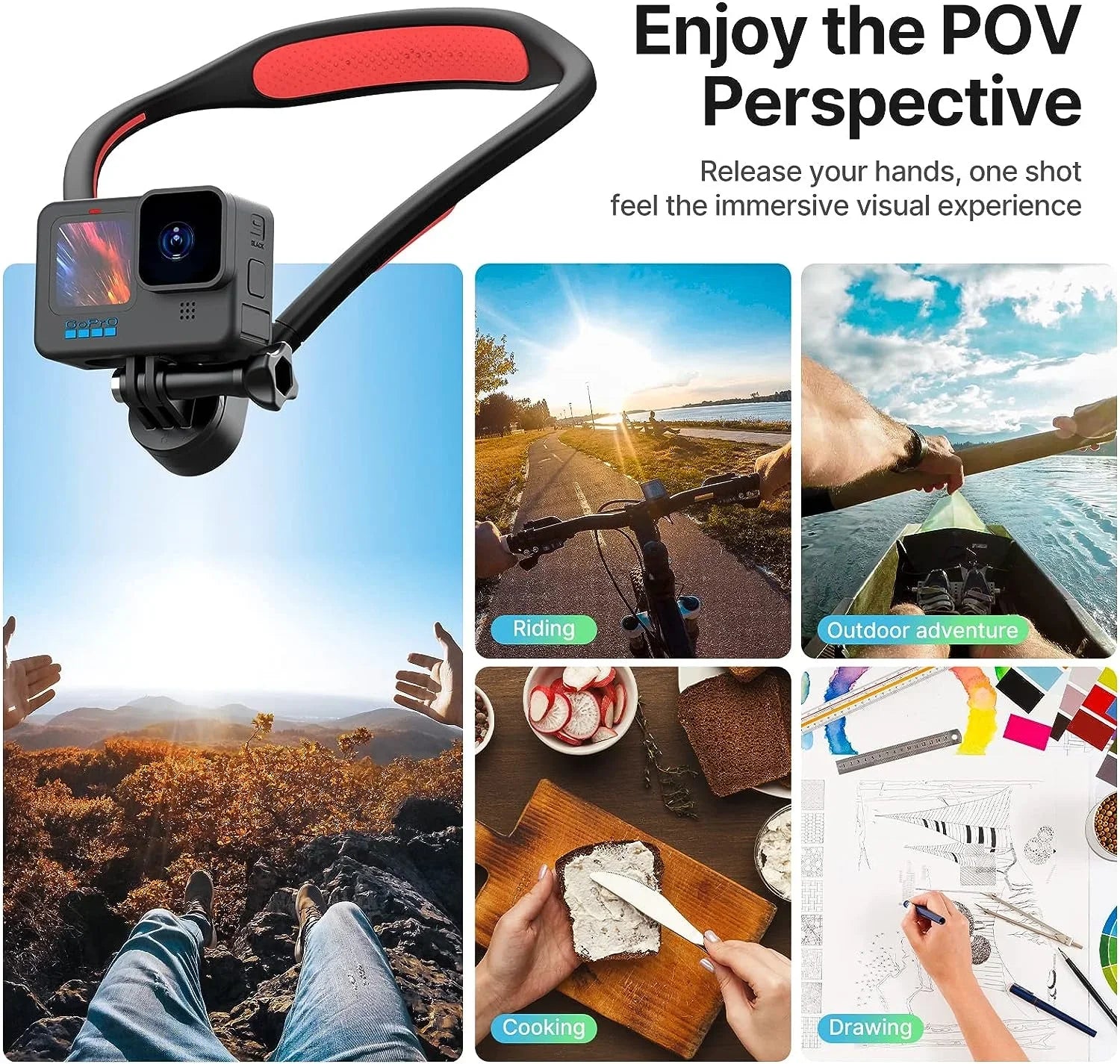 with Neck Compatible Holder, Mount Mount POV Go-Quick II GoPro ULANZI Necklace Magnetic Camera for GoPro