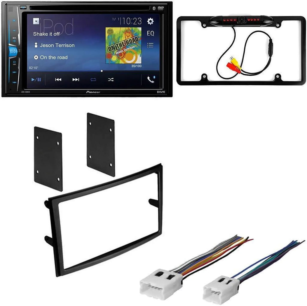 Kit Double Mounting Radio - Camera, 350Z for Multimedia with Pioneer Installation KIT470 /Bluetooth and DVD Stereo - Kit 2003-2005 Nissan Din Touchscreen Car Backup Bundle